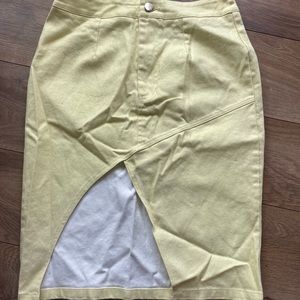 Vintage Pale Yellow Pencil Skirt